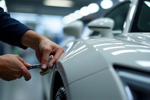 Nettoyage professionnel d'une voiture haut de gamme à Lyon